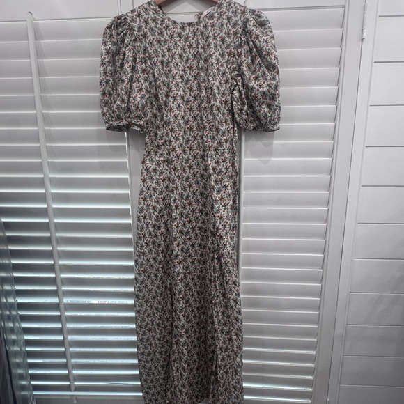 Doen Multicolor Floral Cotton Dress with Puff sleeves size US 4 (size small) - Picture 2 of 4